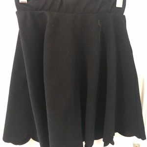 Black Scalloped Skater Skirt